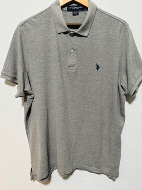 U.S. Polo Assn. Men's
Heather Light Gray Polo with Embroidered Logo XL